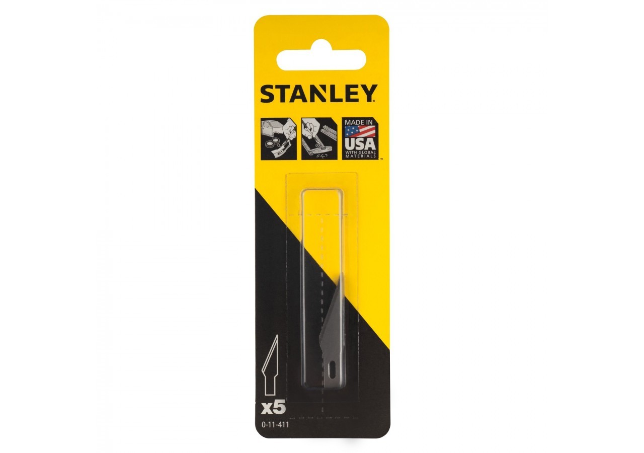 LAME DE SCALPEL HOBBY A ANGLE AIGU - CARTE DE 5 LAMES - 0-11-411 - Stanley