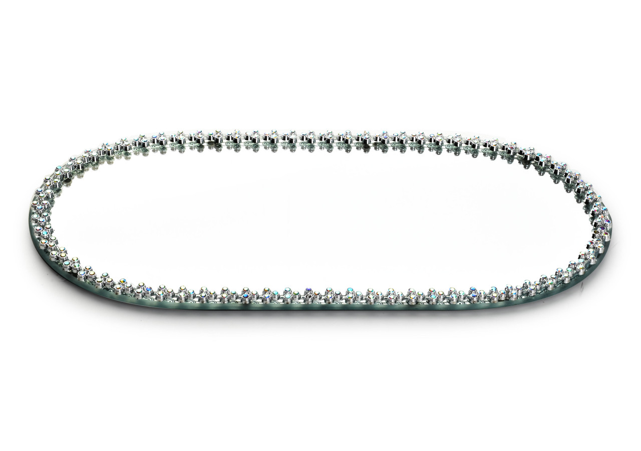 Sous-plat Margot Argent - 30x14cm avec bord décoratif - HTRJ7430 - Mondex