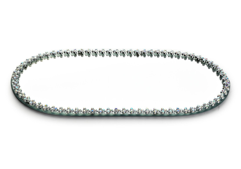 Sous-plat Margot Argent - 30x14cm avec bord décoratif - HTRJ7430 - Mondex