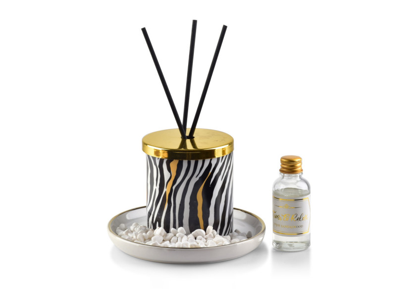 Diffuseur de Parfum Zebra - 7,5xH9cm avec Socle 14cm - HTTP7553 - Mondex