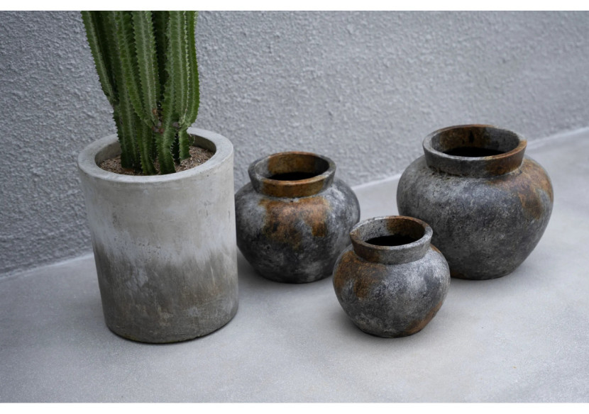 Vase Funky - Gris Antique - Taille L - JABR091AG-L - Bazar Bizar