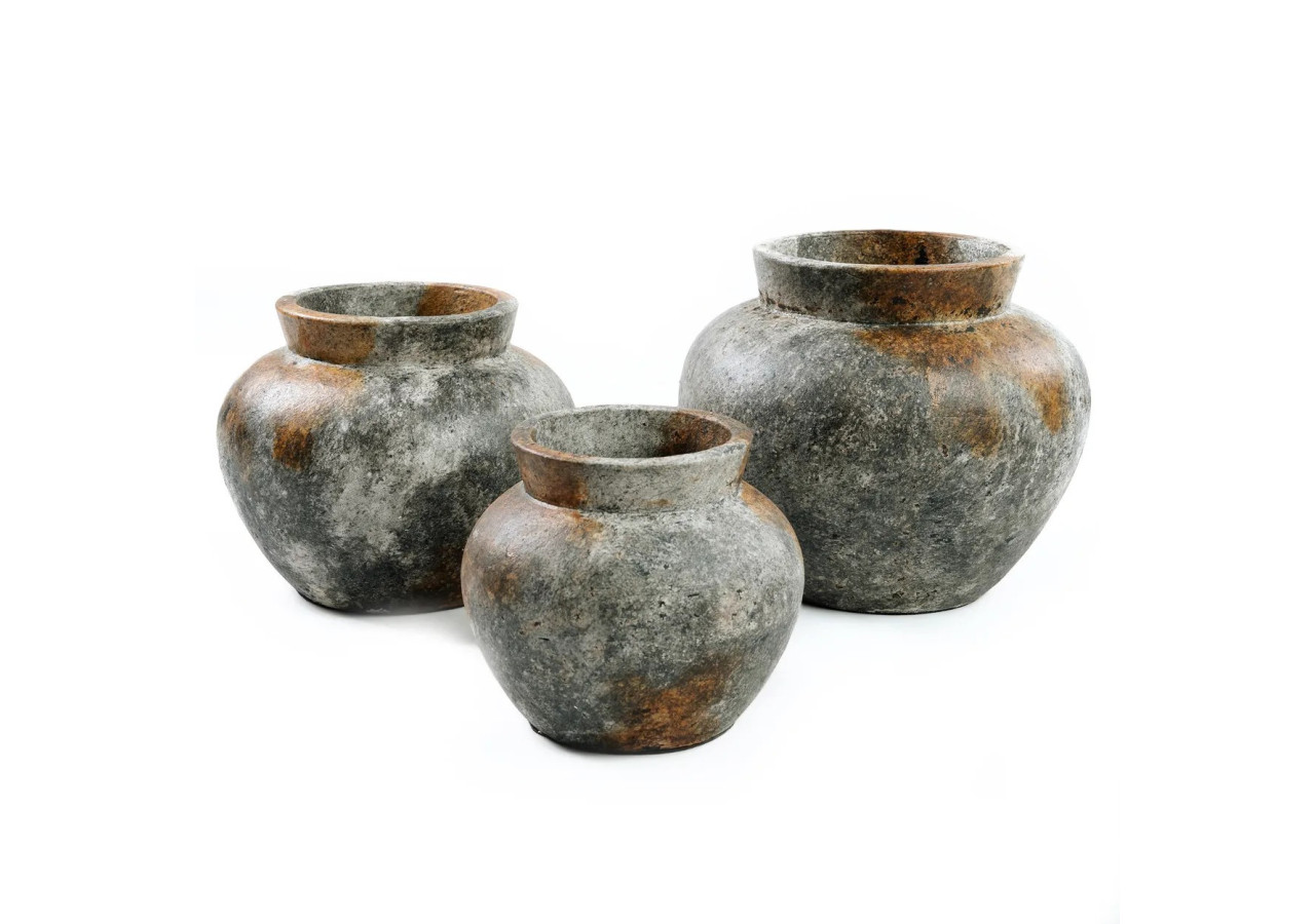 Vase Funky - Gris Antique - Taille L - JABR091AG-L - Bazar Bizar