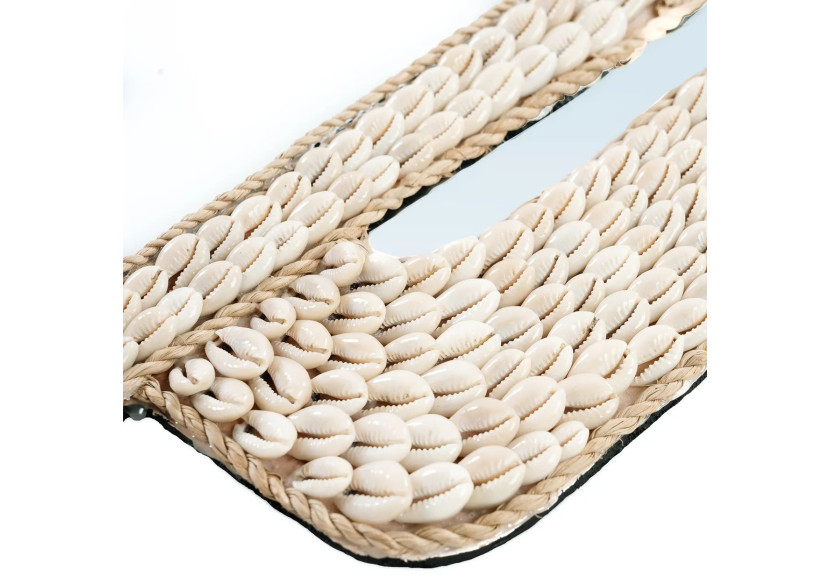 Miroir Cactus en Coquillages - Blanc - BABL024W - Bazar Bizar