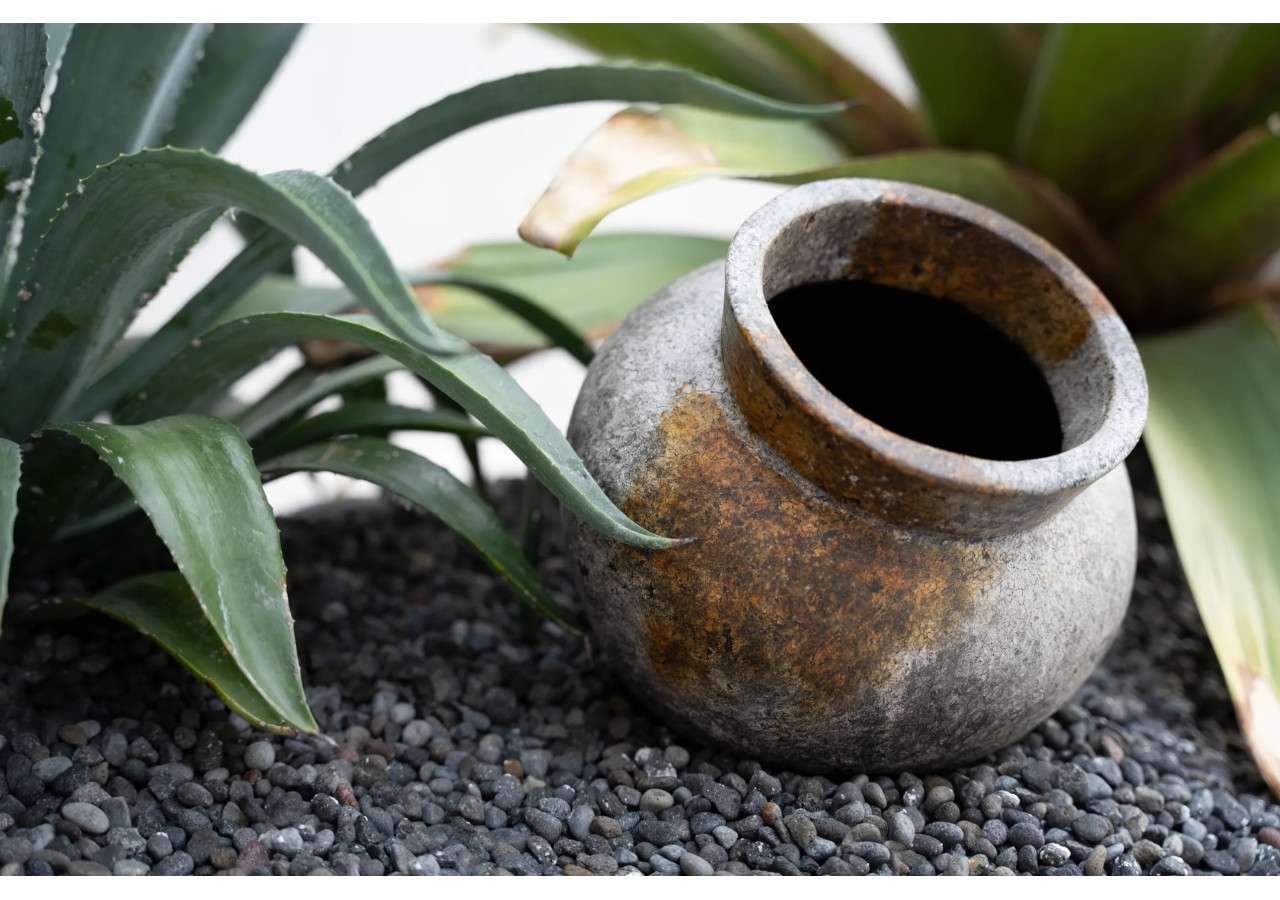 Vase Funky - Gris Antique - S en terre cuite - JABR091AG-S - Bazar Bizar