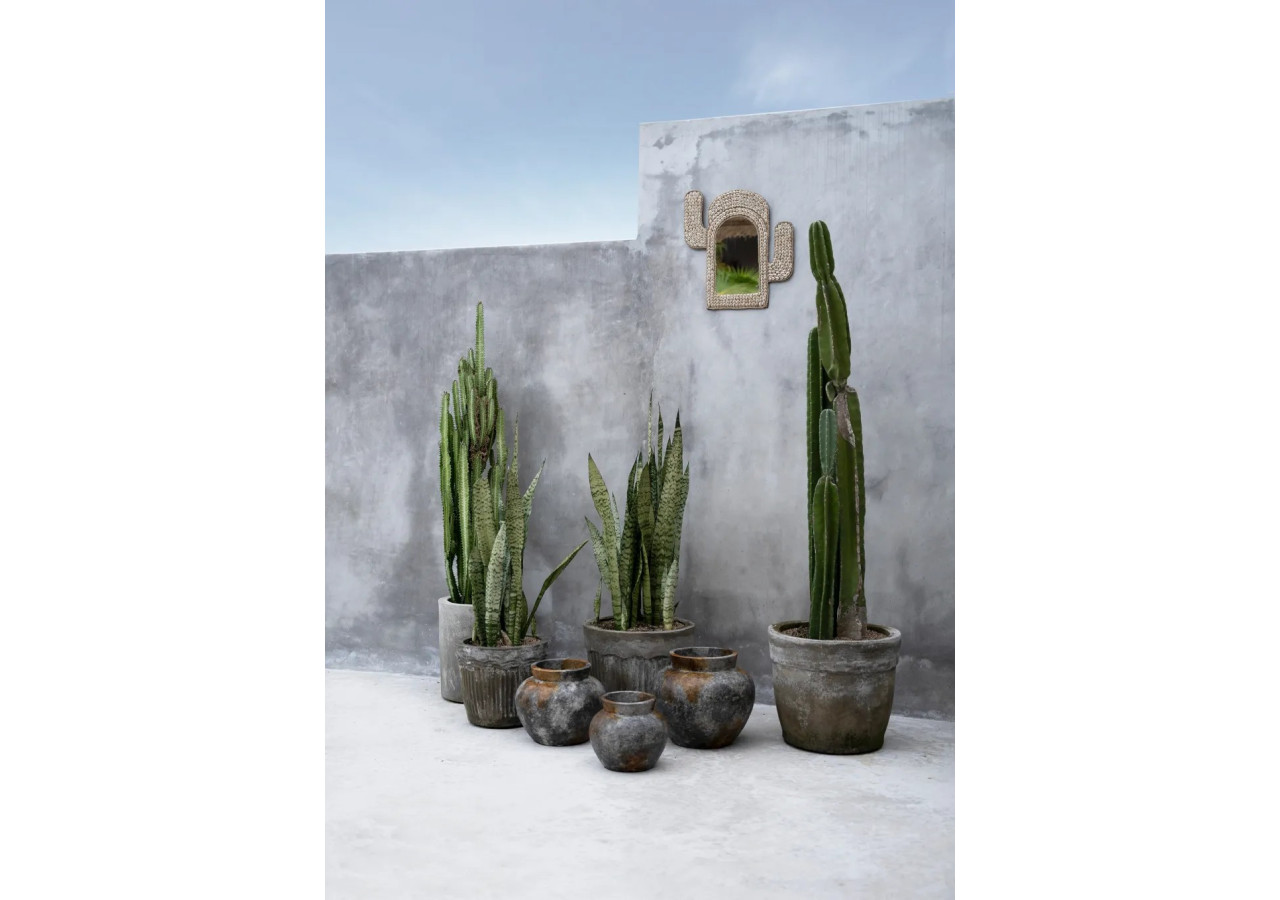 Vase Funky - Gris Antique - S en terre cuite - JABR091AG-S - Bazar Bizar