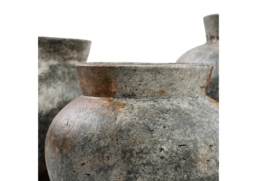 Vase Funky - Gris Antique - S en terre cuite - JABR091AG-S - Bazar Bizar