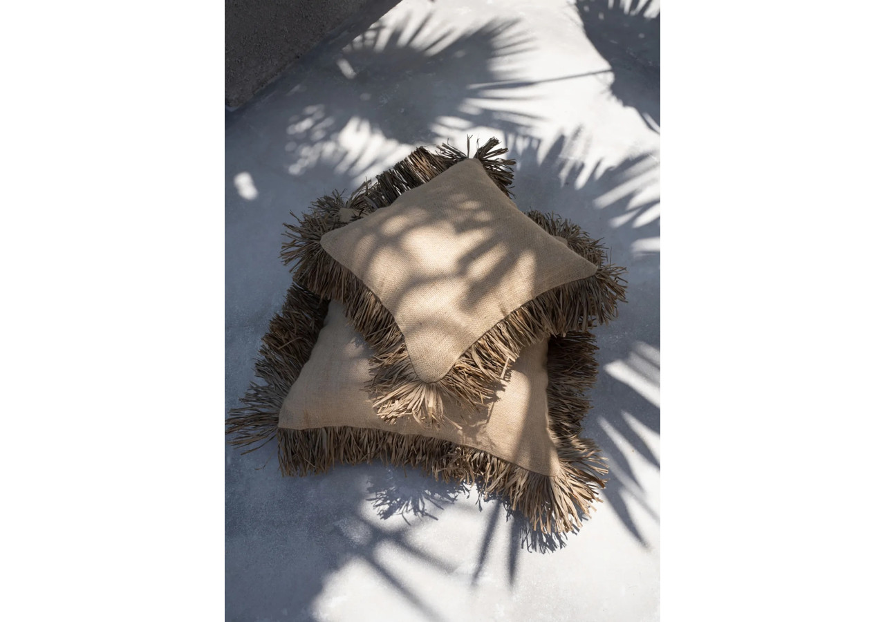 Housse de Coussin Jute Bonita - Naturelle - 60x60 - JABR066N-60x60 - Bazar Bizar