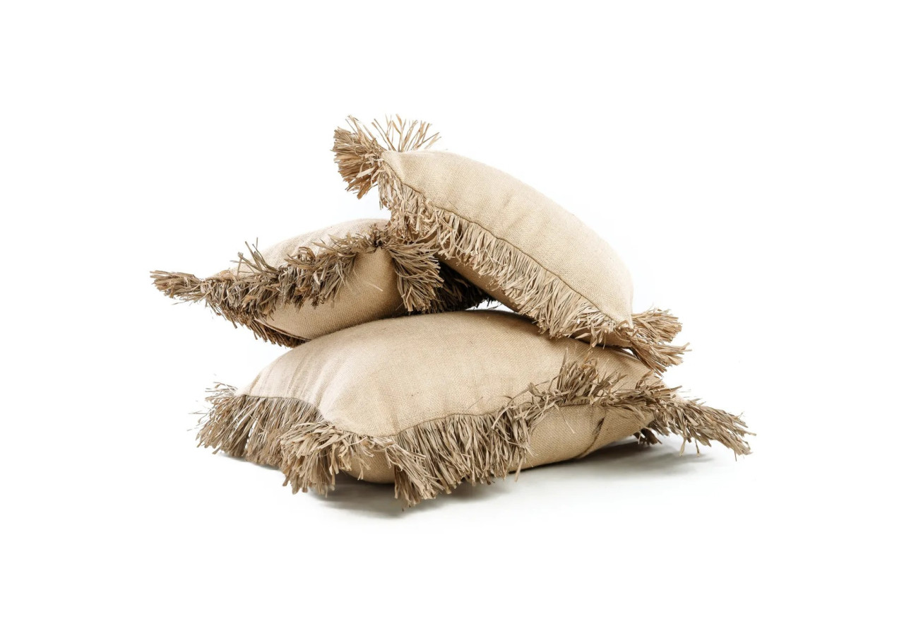 Housse de Coussin Jute Bonita - Naturelle - 60x60 - JABR066N-60x60 - Bazar Bizar