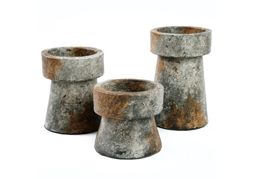 Support de Bougie GIPSY - Gris Antique - Taille M - JABR093AG-M - Bazar Bizar