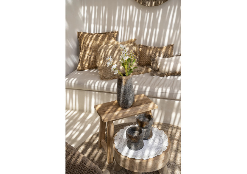 Support de Bougie GIPSY - Gris Antique - Taille L - JABR093AG-L - Bazar Bizar