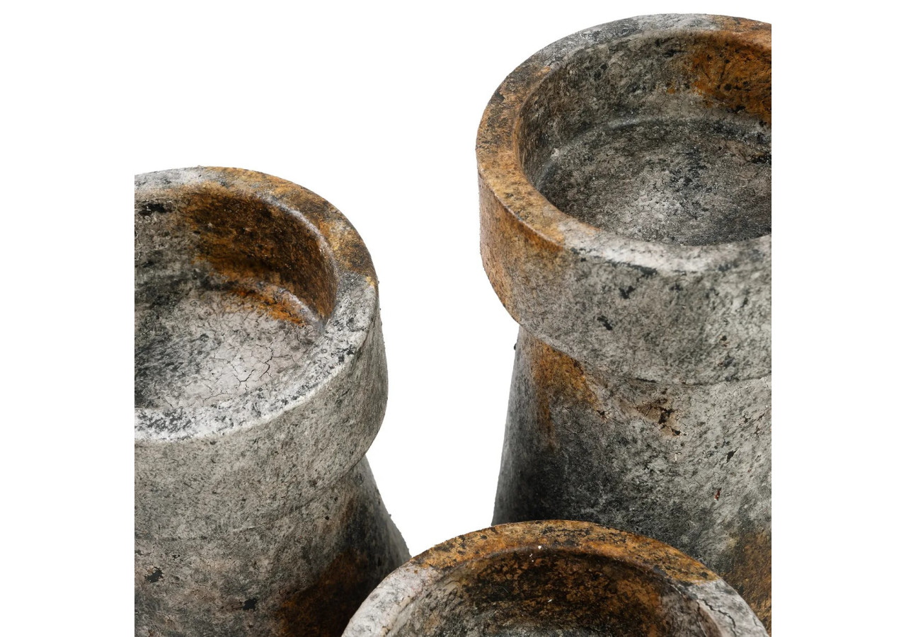 Support de Bougie GIPSY - Gris Antique - Taille L - JABR093AG-L - Bazar Bizar