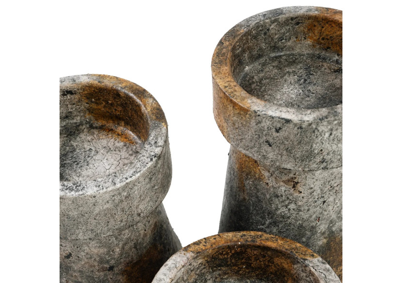 Support de Bougie GIPSY - Gris Antique - Taille L - JABR093AG-L - Bazar Bizar