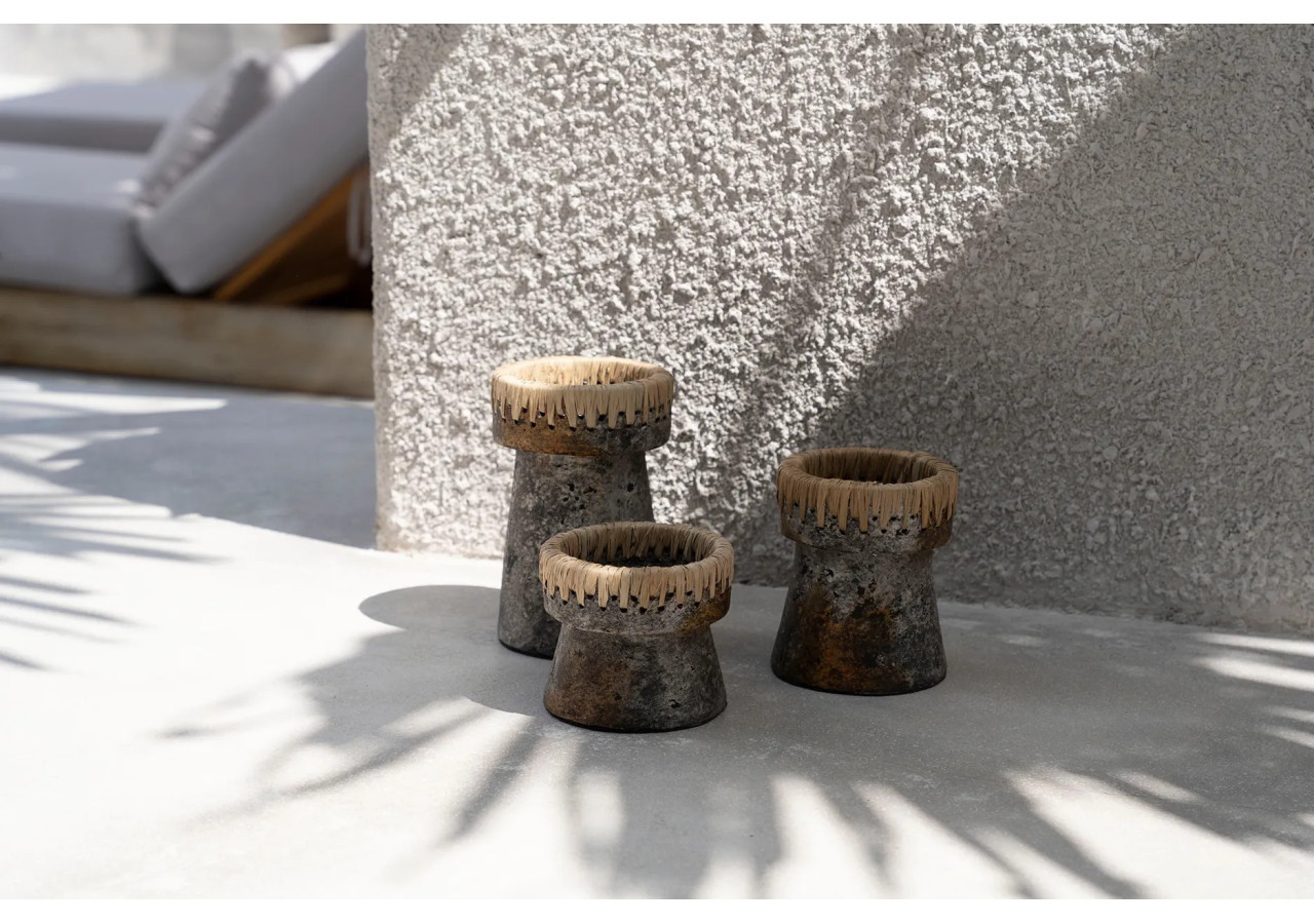 Support de Bougie PRETTY - Gris Antique - Taille L - JABR045AG-L - Bazar Bizar