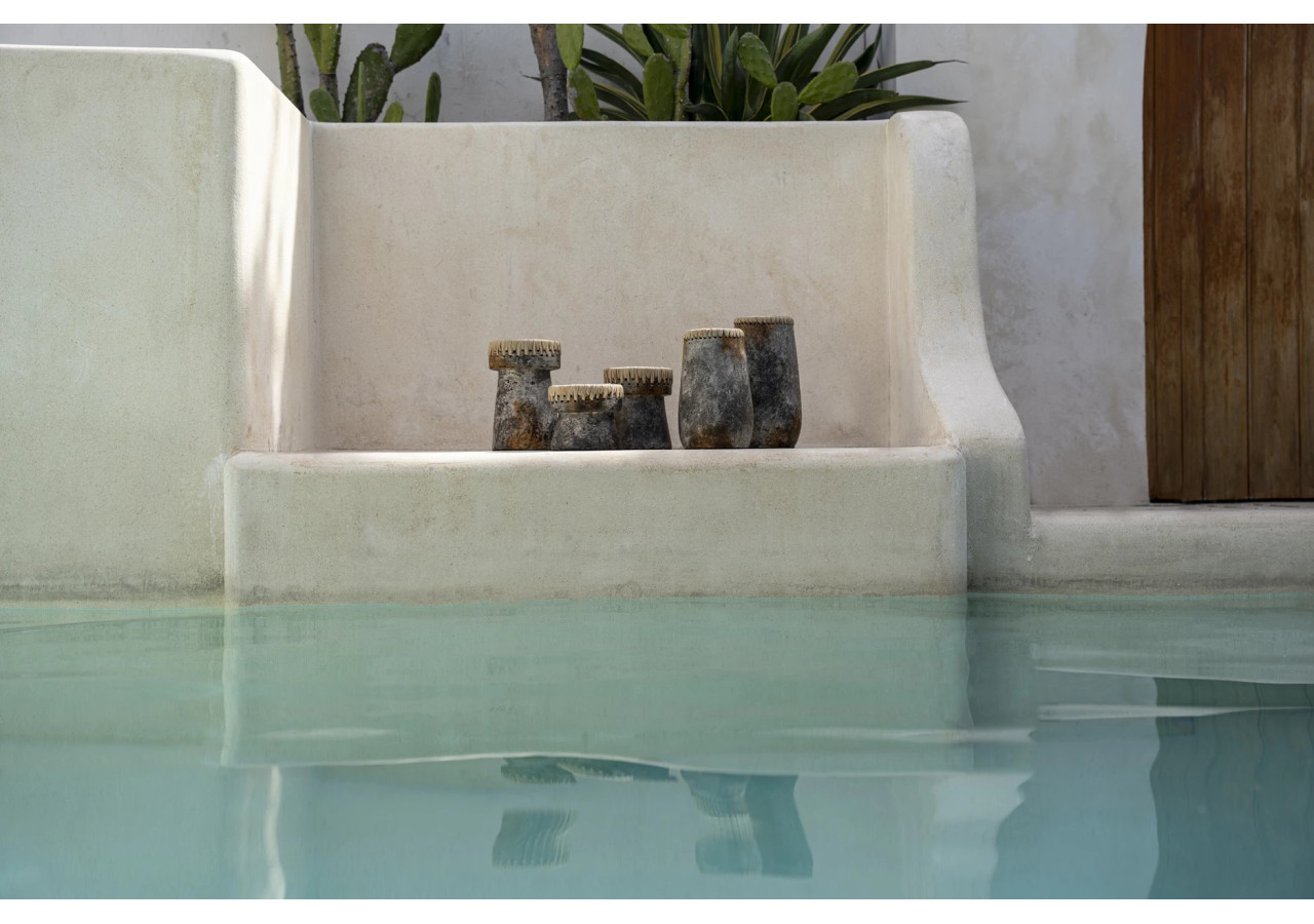 Support de Bougie PRETTY - Gris Antique - Taille L - JABR045AG-L - Bazar Bizar