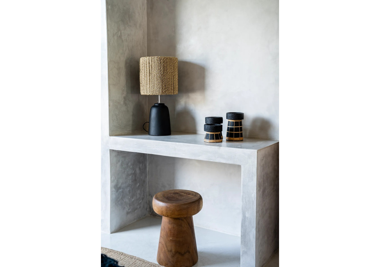 Support de Bougie Serene - Terracotta Noir Naturel - S - JABR088BN-S - Bazar Bizar