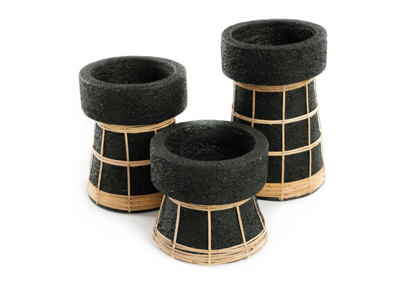 Support de Bougie Serene - Terracotta Noir Naturel - S - JABR088BN-S - Bazar Bizar Support de Bougie Serene - Terracotta Noir Naturel - S - JABR088BN-S - Bazar Bizar