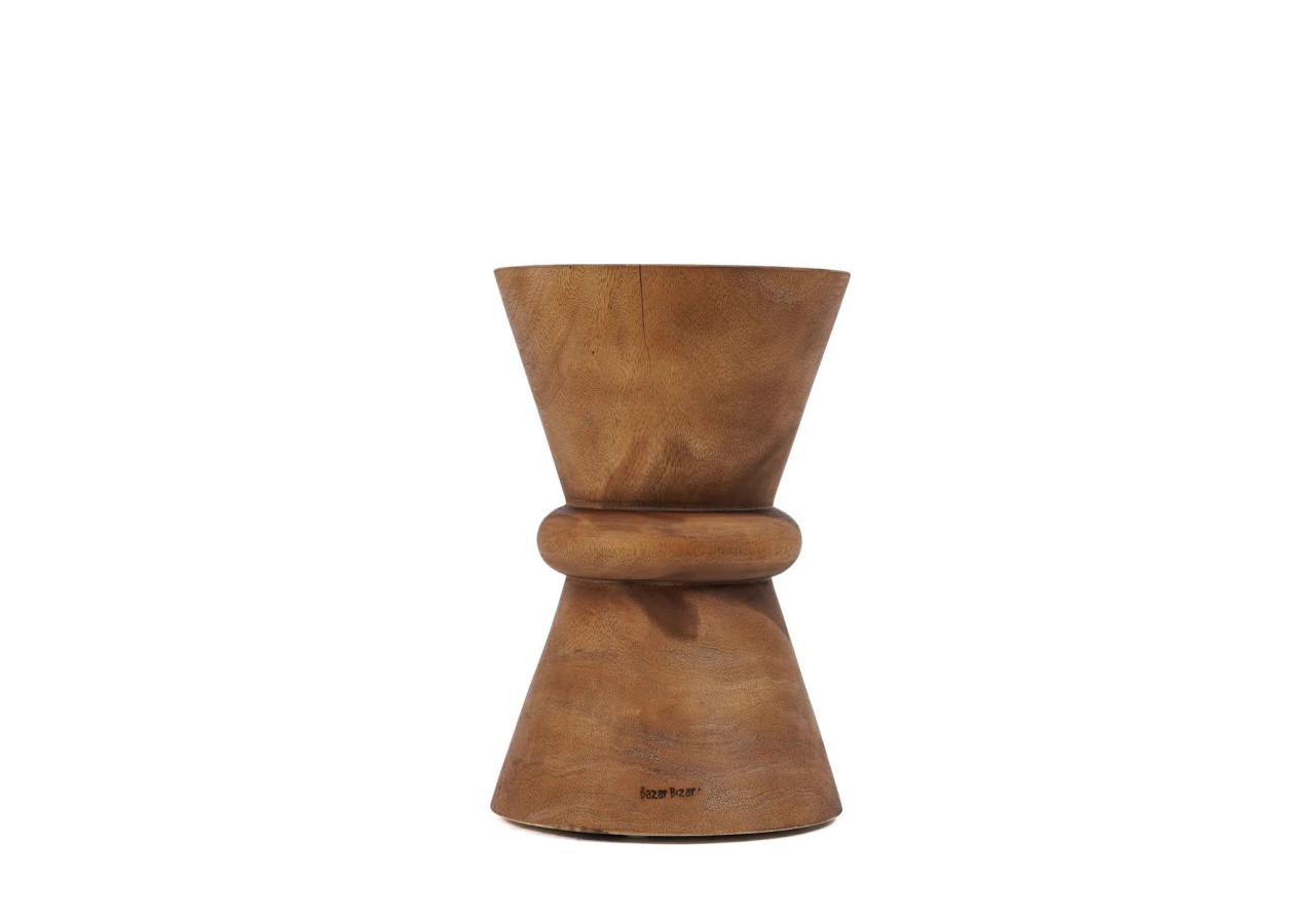 Tabouret Aukai - Bois Suar Naturel au Design Élégant - JACI002N - Bazar Bizar