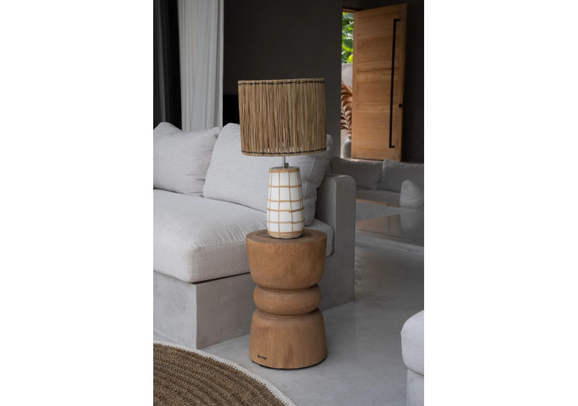 Tabouret Aukai - Bois Suar Naturel au Design Élégant - JACI002N - Bazar Bizar