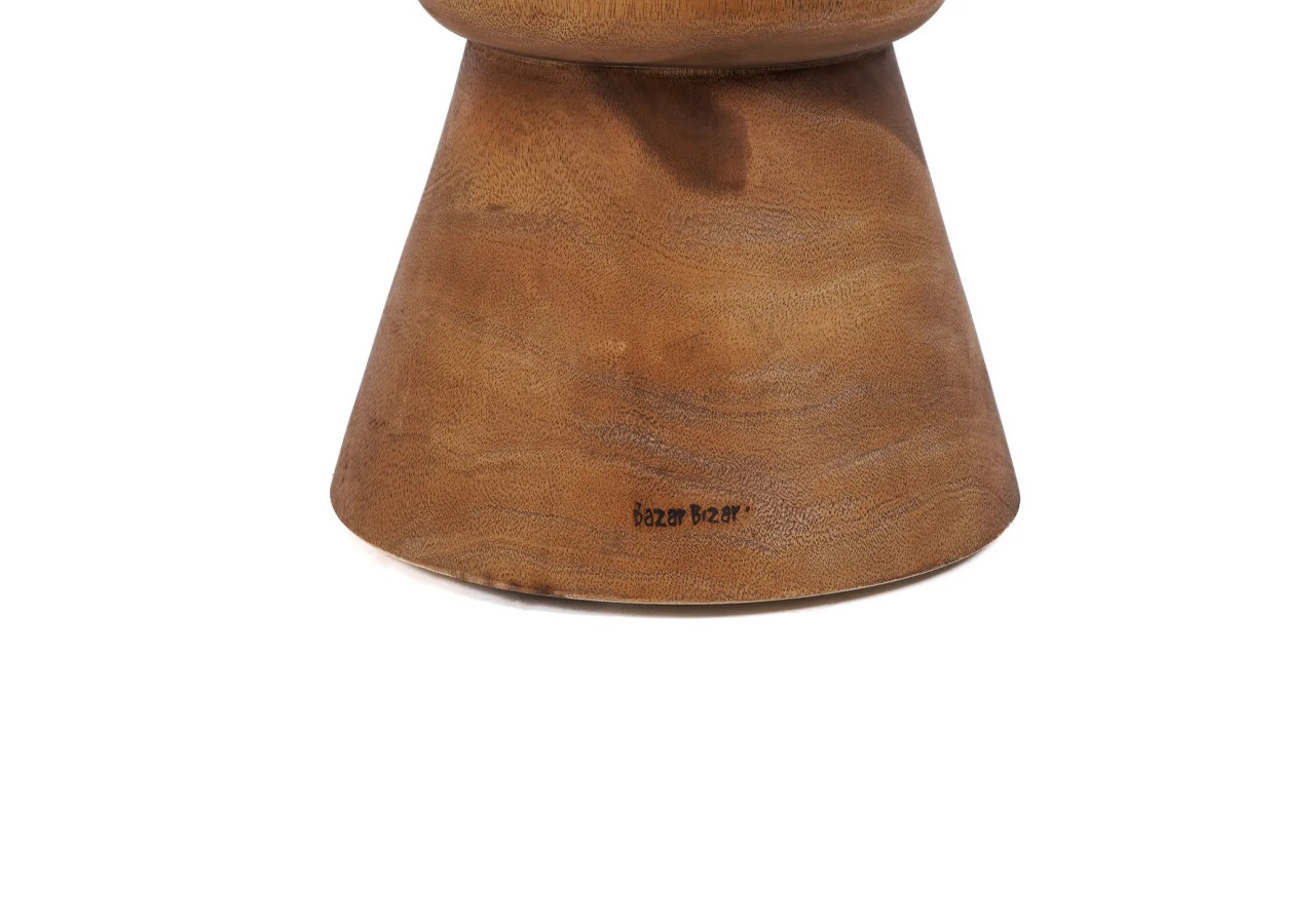 Tabouret Aukai - Bois Suar Naturel au Design Élégant - JACI002N - Bazar Bizar