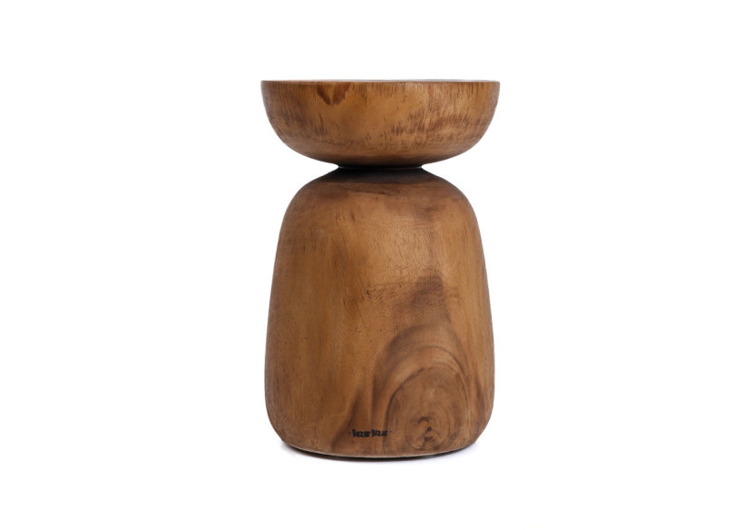 Tabouret Anthia - Bois Suar Naturel avec Design Ronde - JACI001N - Bazar Bizar