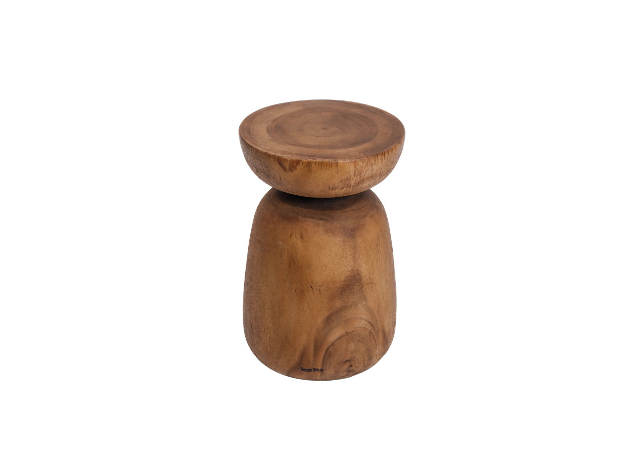 Tabouret Anthia - Bois Suar Naturel avec Design Ronde - JACI001N - Bazar Bizar