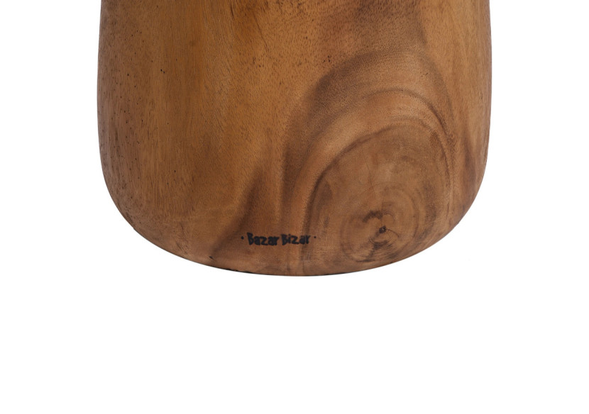 Tabouret Anthia - Bois Suar Naturel avec Design Ronde - JACI001N - Bazar Bizar