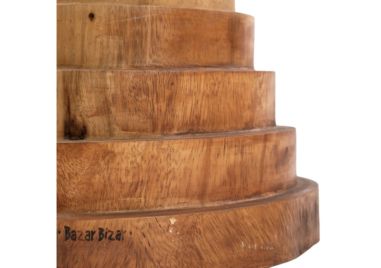 Tabouret Mazu - Bois Suar Naturel au Design Contemporain - JACI008N - Bazar Bizar