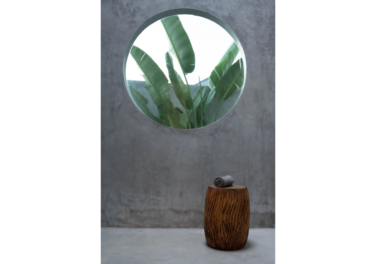 Tabouret Celebes - Bois Suar Naturel avec Sculptures - JACI010N - Bazar Bizar