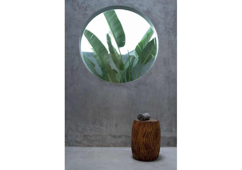 Tabouret Celebes - Bois Suar Naturel avec Sculptures - JACI010N - Bazar Bizar