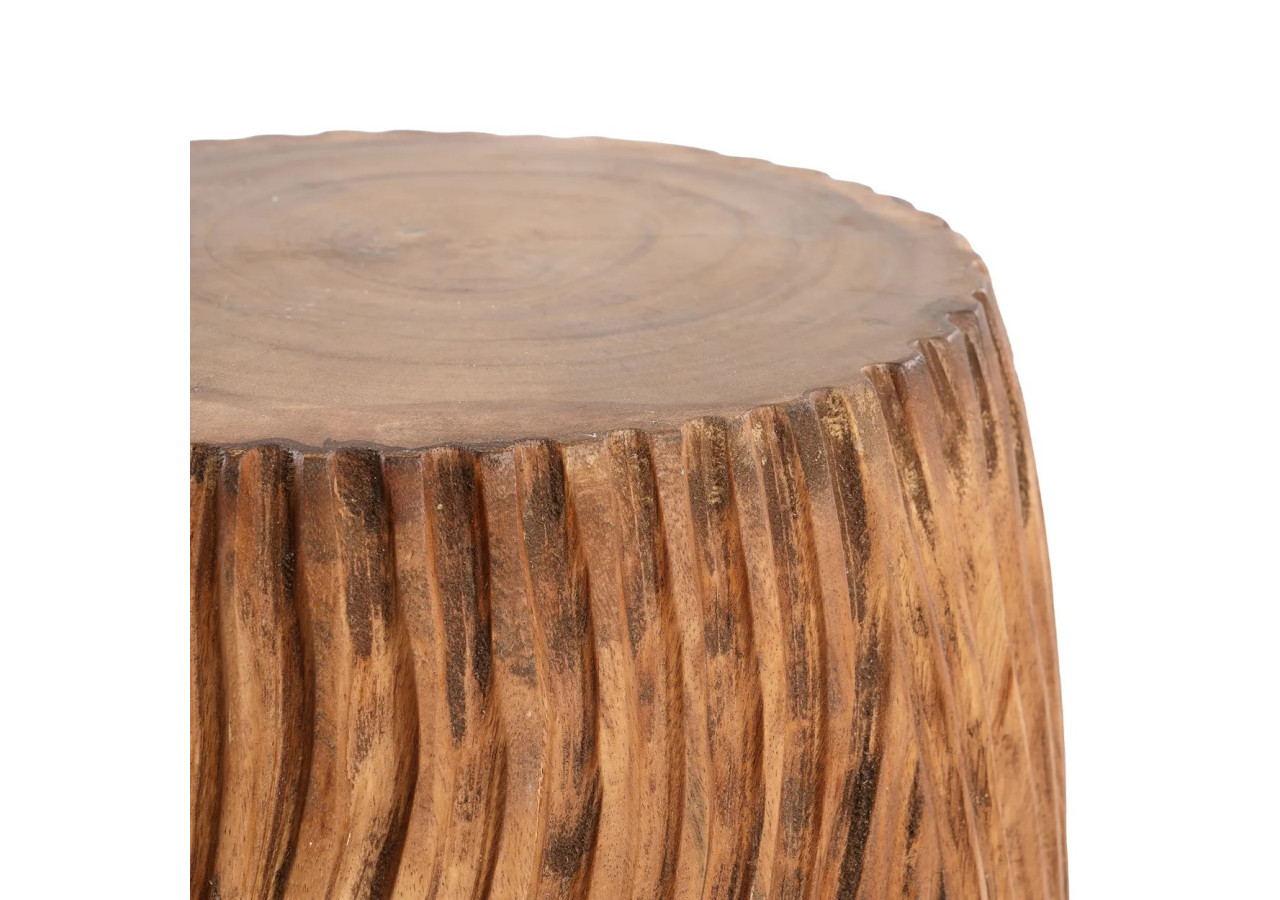 Tabouret Celebes - Bois Suar Naturel avec Sculptures - JACI010N - Bazar Bizar