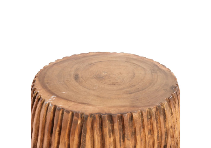 Tabouret Celebes - Bois Suar Naturel avec Sculptures - JACI010N - Bazar Bizar
