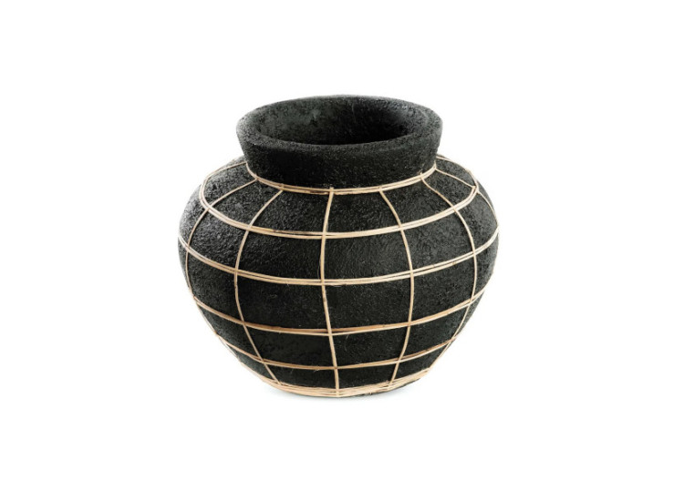 Vase Artistique The Belly - Terracotta Noir Naturel - M - JABR087BN-M - Bazar Bizar