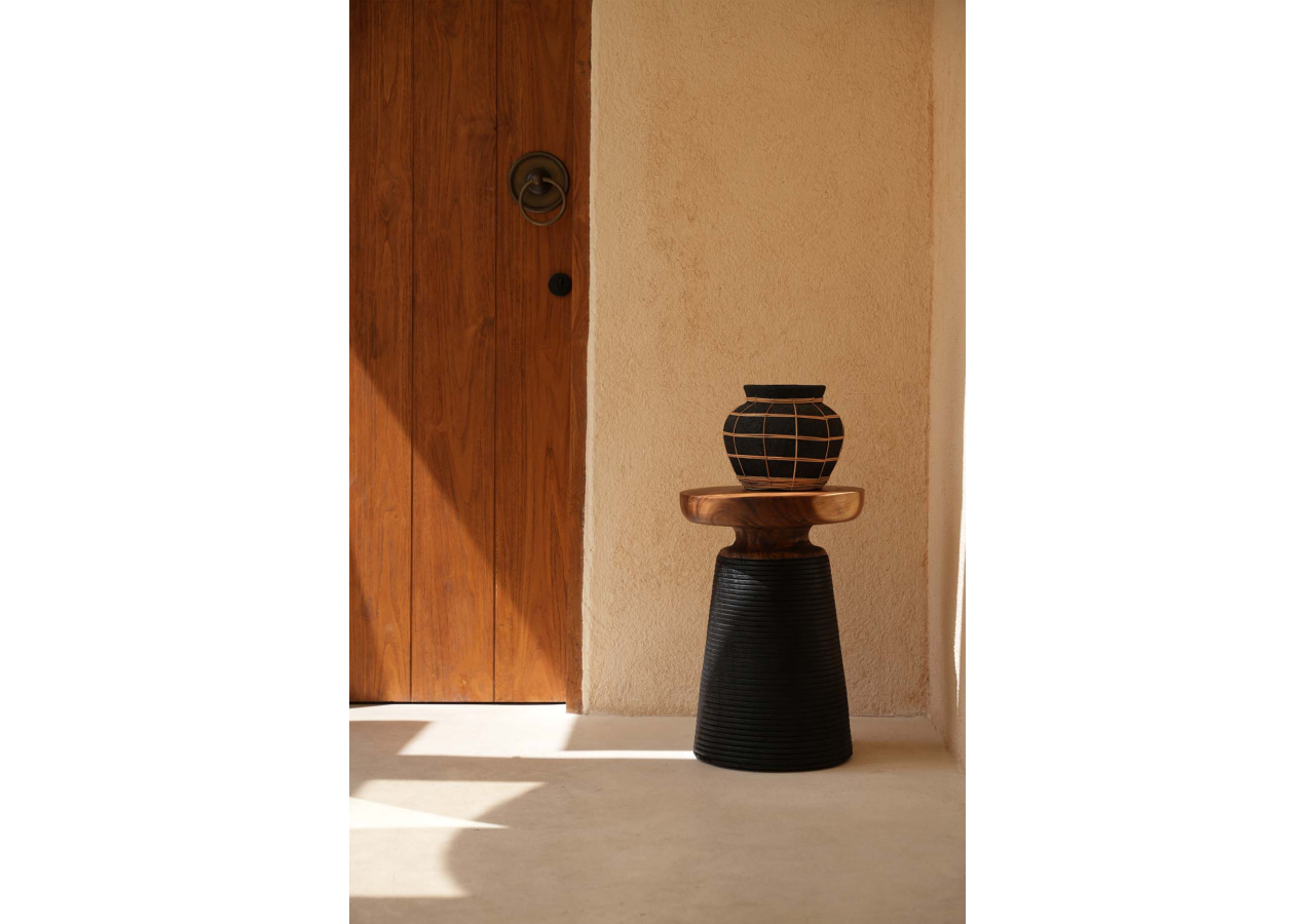 Vase Artistique The Belly - Terracotta Noir Naturel - M - JABR087BN-M - Bazar Bizar