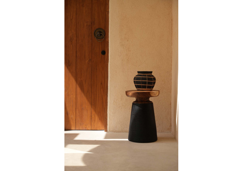Vase Artistique The Belly - Terracotta Noir Naturel - M - JABR087BN-M - Bazar Bizar