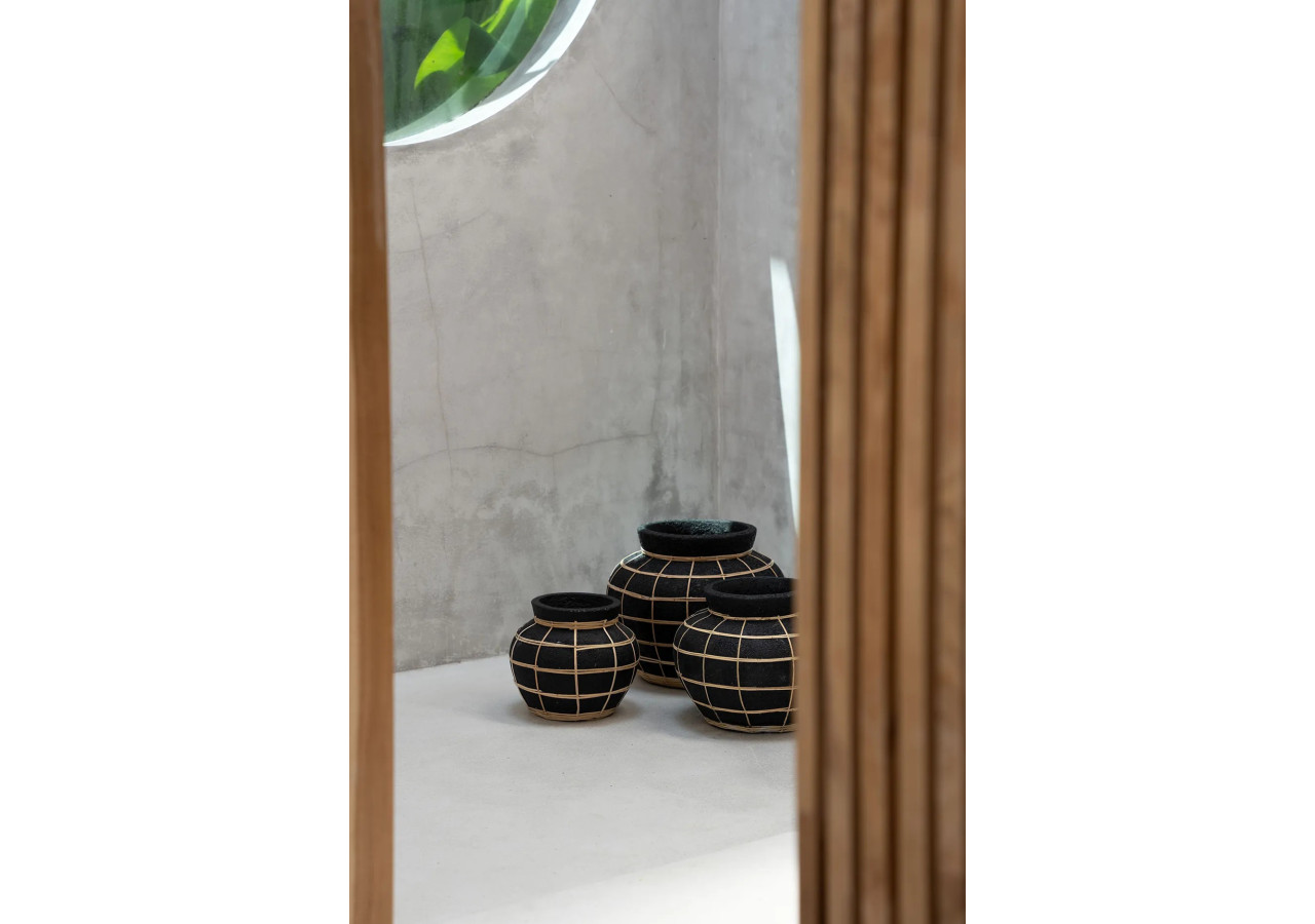 Vase Artistique The Belly - Terracotta Noir Naturel - M - JABR087BN-M - Bazar Bizar