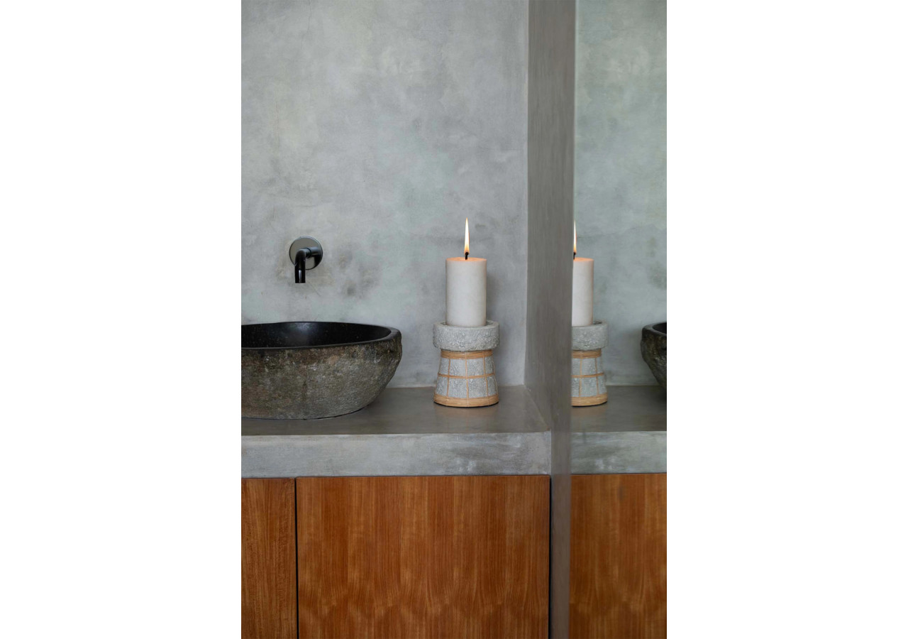 Bougeoir Élégant The Serene - Béton Naturel - M - JABR088ConN-M - Bazar Bizar