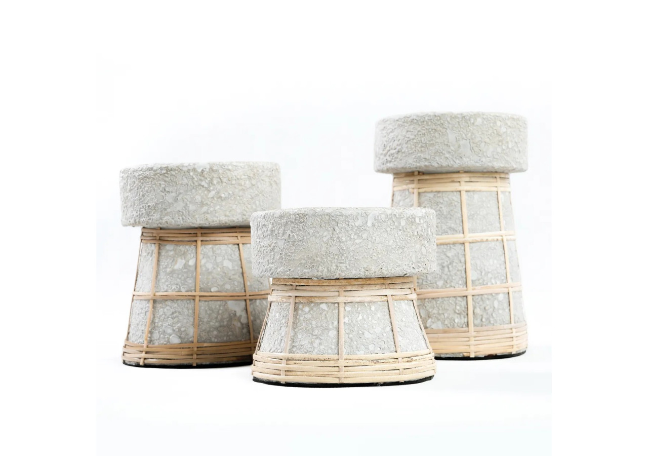 Bougeoir Élégant The Serene - Béton Naturel - M - JABR088ConN-M - Bazar Bizar