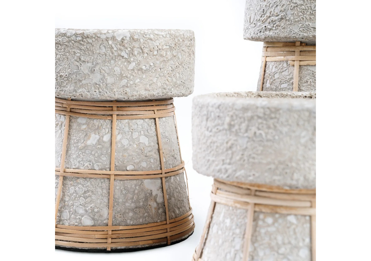 Bougeoir Élégant The Serene - Béton Naturel - M - JABR088ConN-M - Bazar Bizar