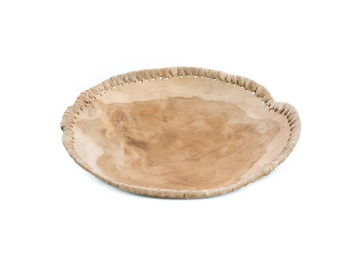 Bol Tag Me - Teck et cuir naturel - Taille L - JABR078N-L - Bazar Bizar