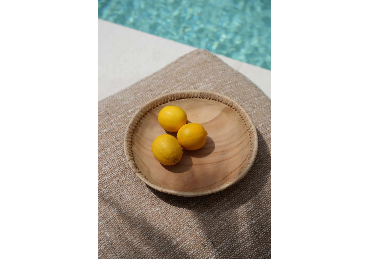 Bol Tag Me - Teck et cuir naturel - Taille L - JABR078N-L - Bazar Bizar