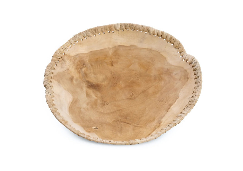 Bol Tag Me - Teck et cuir naturel - Taille L - JABR078N-L - Bazar Bizar Bol Tag Me - Teck et cuir naturel - Taille L - JABR078N-L - Bazar Bizar