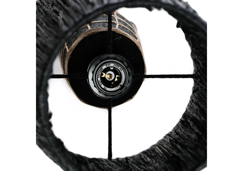 Lampe de Table Naxos - Terracotta noire et design en rotin - JABR080BN - Bazar Bizar Lampe de Table Naxos - Terracotta noire et design en rotin - JABR080BN - Bazar Bizar