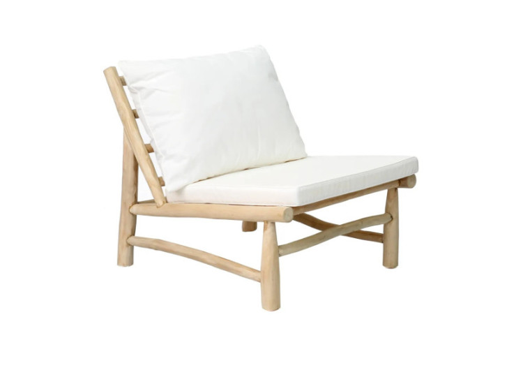Fauteuil ISLAND - Blanc Naturel - JACA002NW-70 - Bazar Bizar
