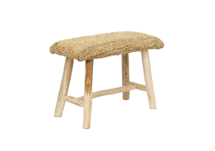 Banc RAFFIA - Naturel - JACA010N-60 - Bazar Bizar