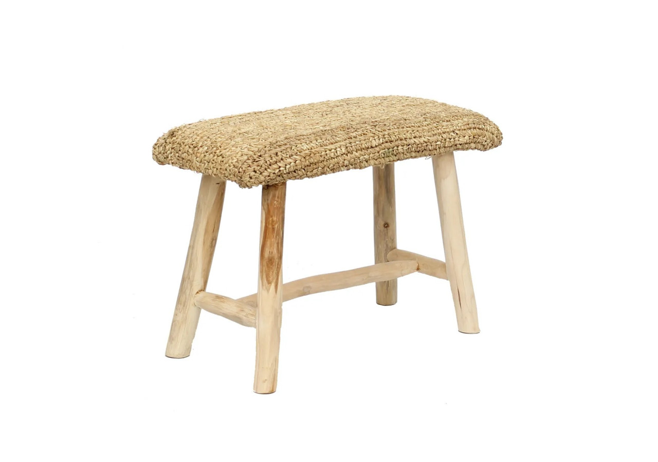 Banc RAFFIA - Naturel - JACA010N-60 - Bazar Bizar