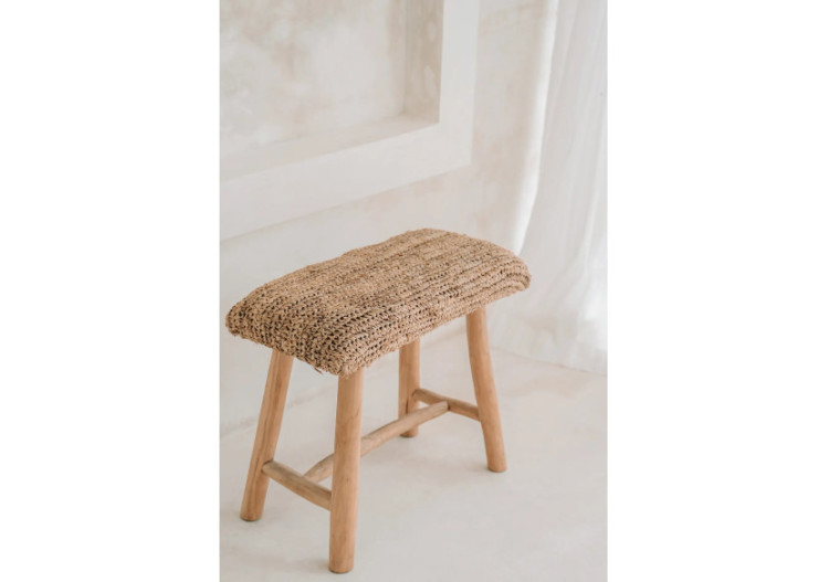 Banc RAFFIA - Naturel - JACA010N-60 - Bazar Bizar 2