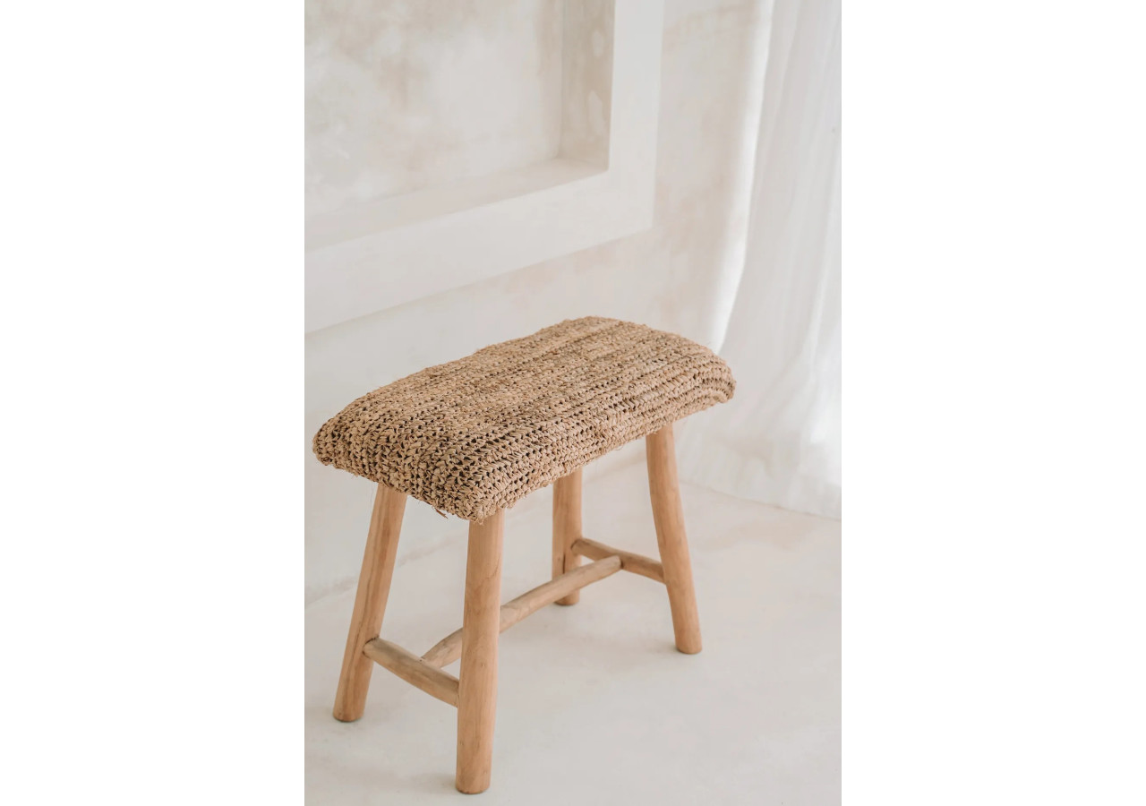 Banc RAFFIA - Naturel - JACA010N-60 - Bazar Bizar
