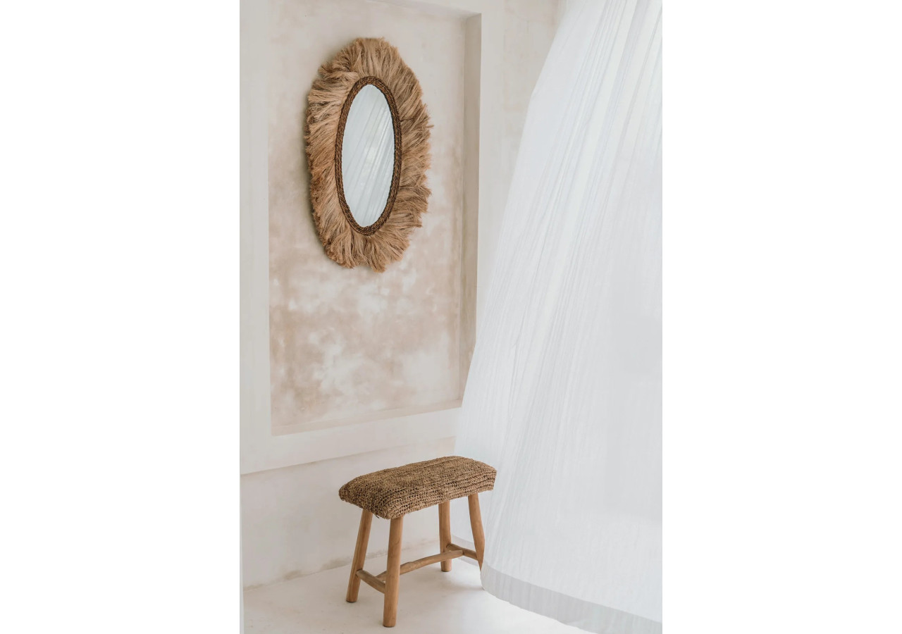 Banc RAFFIA - Naturel - JACA010N-60 - Bazar Bizar