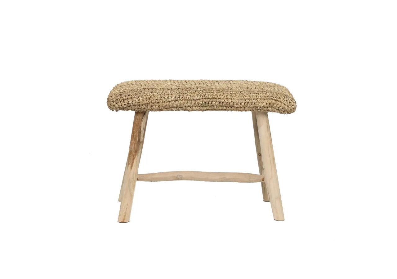 Banc RAFFIA - Naturel - JACA010N-60 - Bazar Bizar