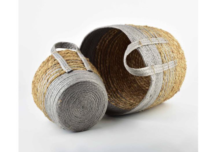 Panier BALI - Set de 2 en Herbe Marine, Style Boho - HIWB2879-PROM - Mondex 2